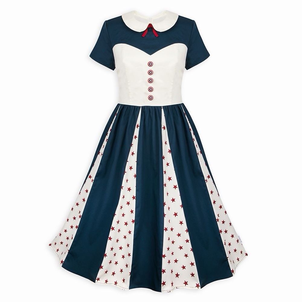 The Dress Shop Sz Small Marvel Captain America Dress By Her Universe Halloween